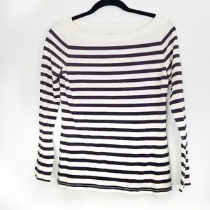 LOFT boatneck striped long sleeve tee - Medium